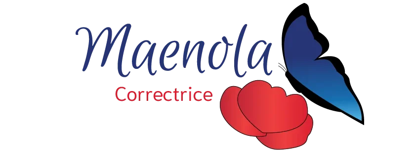 Logo Maenola Correctrice deux couleurs rouge et bleu